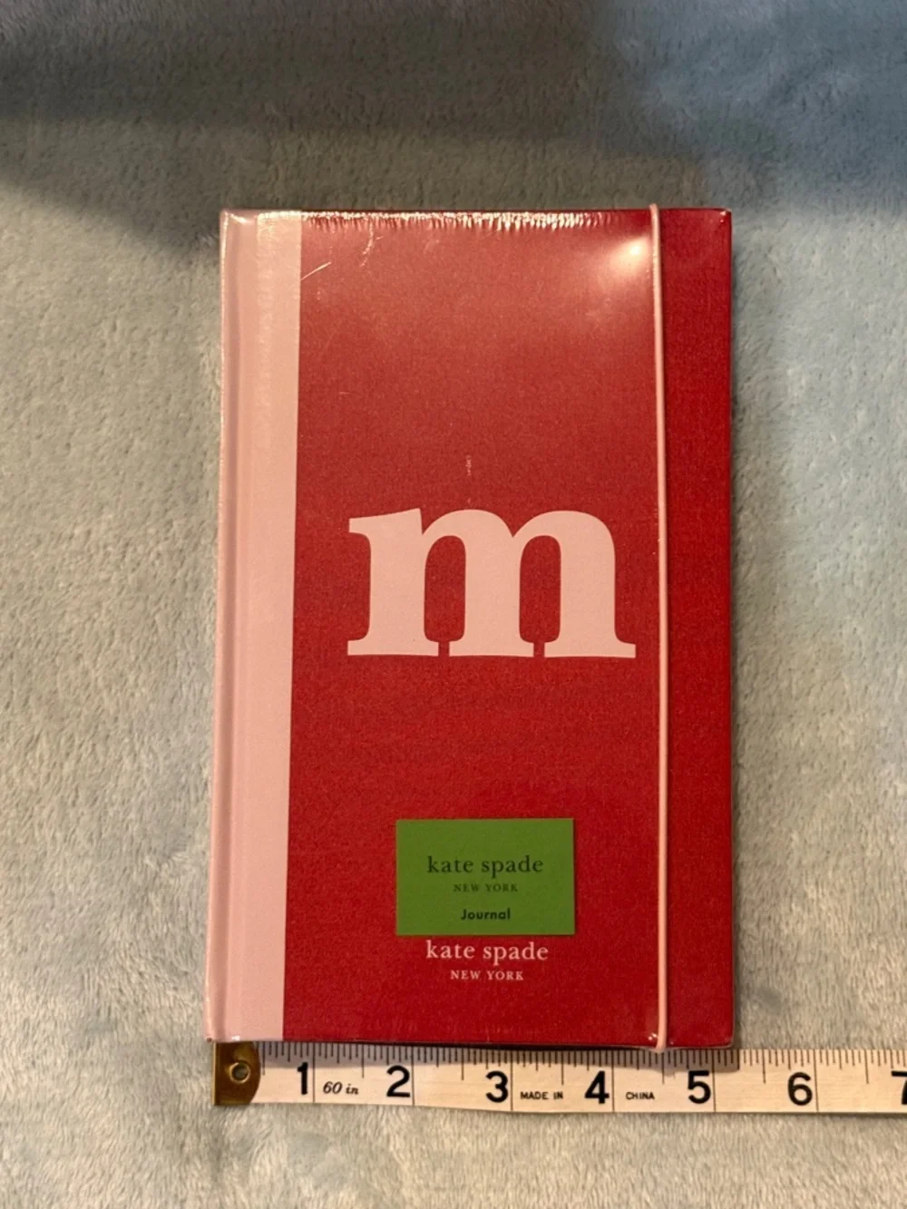 kate spade Red and Pink Hardcover Journal with 'm' Initial